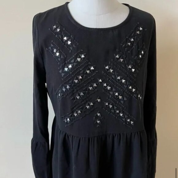 Twelfth street by Cynthia Vincent - black, embroidered minidress - New, sz S - Picture 8 of 10